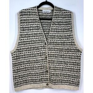 Croft & Barrow Sweater Vest Ladies XL Button‎ Grandpacore Academia Cottagecore